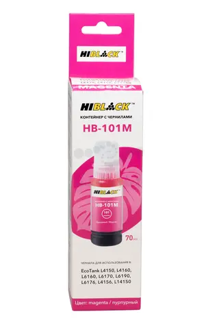Контейнер с чернилами Hi-Black (HB-E101) для Epson EcoTank L4150/4160, M pigm, 70ml