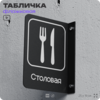 Табличка Столовая флажковая на стену, двусторонняя с крепежом, 19 х 25 см, для офиса, кафе, ресторана, серия COSMO, Айдентика Технолоджи