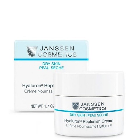 Регенерирующий крем с гиалуроновой кислотой насыщенной текстуры JANSSEN DRY SKIN: Hyaluron³ Replenisher Cream, 50 мл