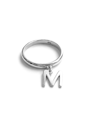 Серебряное кольцо «воплощение» с подвеской «М»