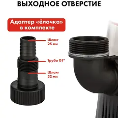 Дренажный насос QUATTRO ELEMENTI Drenaggio 1000 H Inox (900 Вт, 5500 л/ч, для чистой, 30 м, 7,75кг, нерж.сталь) Напорный (771-756)