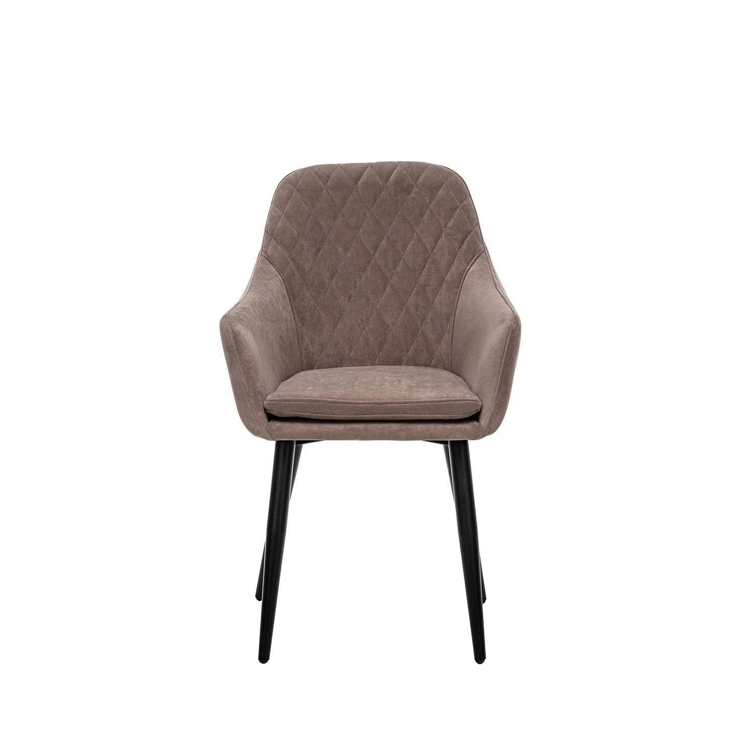 Стул с подлокотниками Leset Слим, каркас Черный, велюр Латте, фото 3