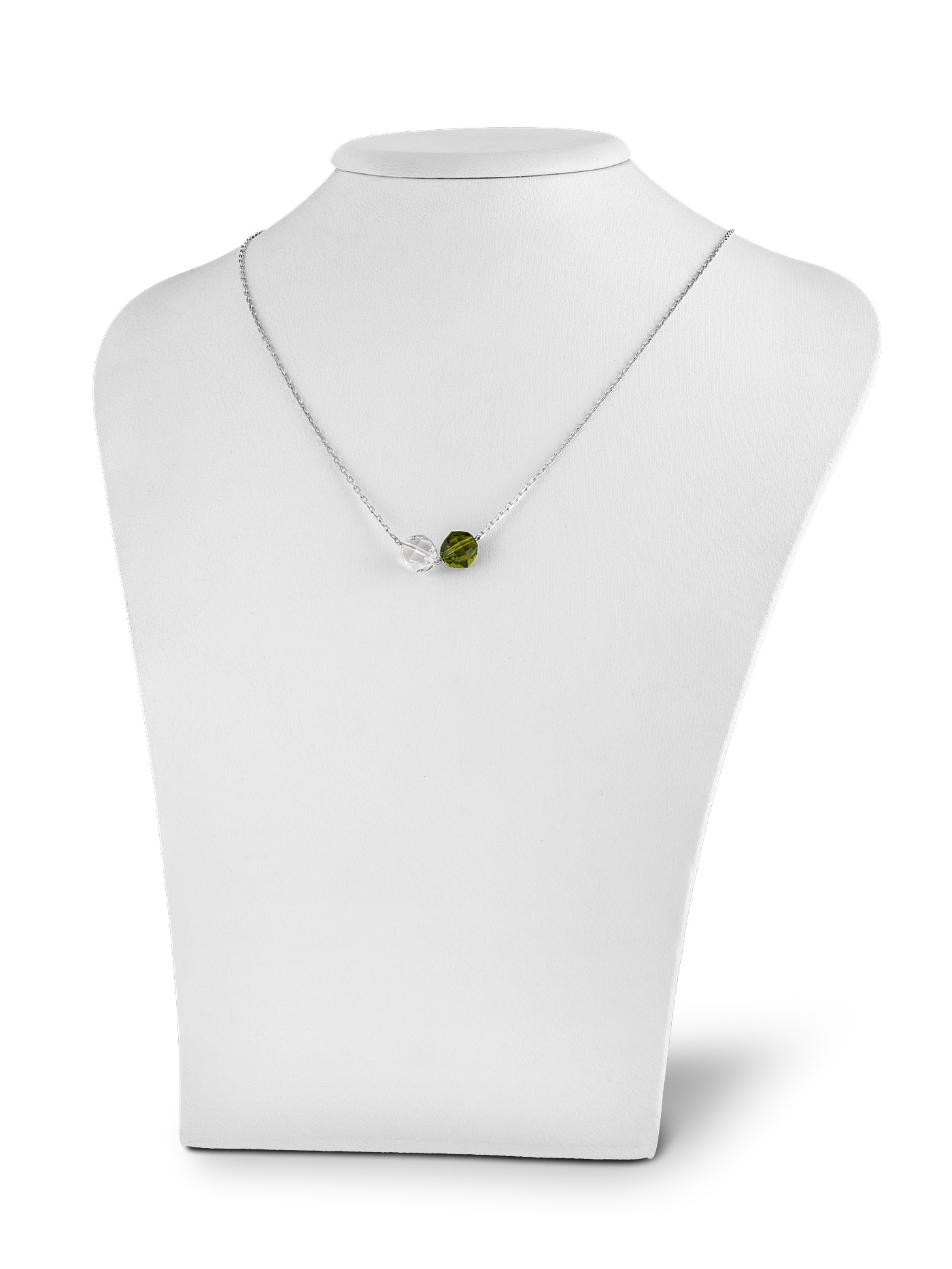 Серебряный чокер с кристаллами Swarovski Crystal, Olivine