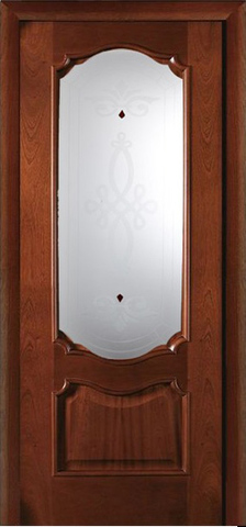 Дверь Виктория ПО (светлый анегри, остекленная шпонированная), фабрика LiGa