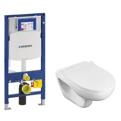 Унитаз с инсталляцией Roca Victoria Rimless 34639300Y+Geberit Duofix 111.300.00.5 безободковый+сиденье ZRU8013900 фото