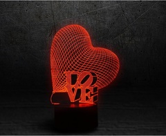 3D светильник Сердце — 3D light Heart