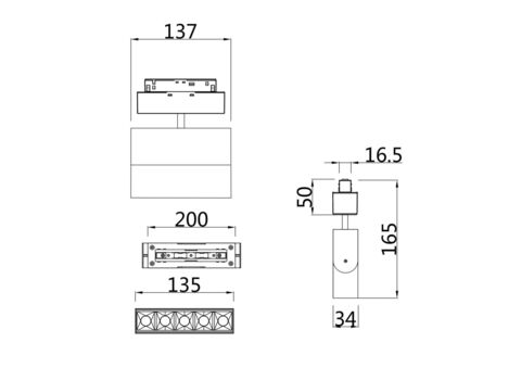 Трековый светильник Technical Points  TR015-2-10W4K-B
