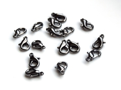 Замочек-лобстер 12 мм, покрытие темный родий