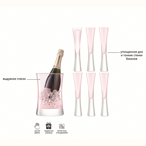 Набор для сервировки шампанского Moya малый, розовый