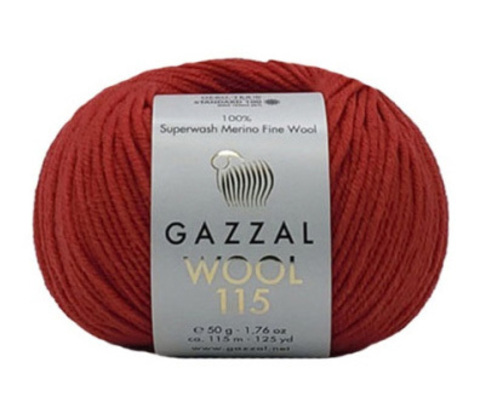 Пряжа Gazzal WOOL 115 3319 красный (уп.5 мотков)