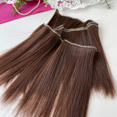 Волосы для кукол, трессы прямые, 15 см*1 метр, цвет шоколадный, набор 2шт.