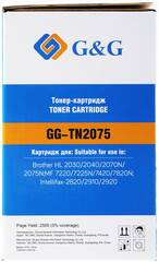 Картридж лазерный G&G GG-TN2075 черный (2500стр.) для Brother DCP-7010, 7010R, 7020, 7025, 7025R, FAX-2820, 2825, 2825R, 2920, 2920R, HL-2030, 2030R, 2040, 2040R, 2070N, 2070, 2070NR, MFC-7225, 7225N, 7420, 7420R, 7820, 7820N, 7820NR, 7820R
