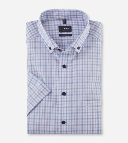 OLYMP LUXOR MODERN FIT Сорочка в клетку с технологией Non Iron