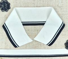 Комплект воротник ш. 7 см д. 46 см + подвяз ш. 3 см д. 135 см, белый с чёрным