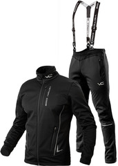 Утеплённый лыжный костюм 905 Victory Code Speed Up Black A3 с лямками мужской