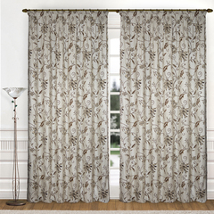 Шторы в гостиную 300*250/2 шт. крем/коричневый К353