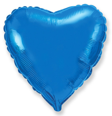 Воздушный шар сердце, синий, 81 см