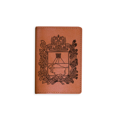 Обложка на паспорт "Герб Ставропольского края", рыжая