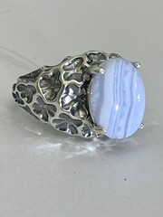 Брокат-агат  (кольцо из серебра)
