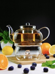 Стеклянный заварочный чайник с подогревом от свечи "Оазис", 800 мл