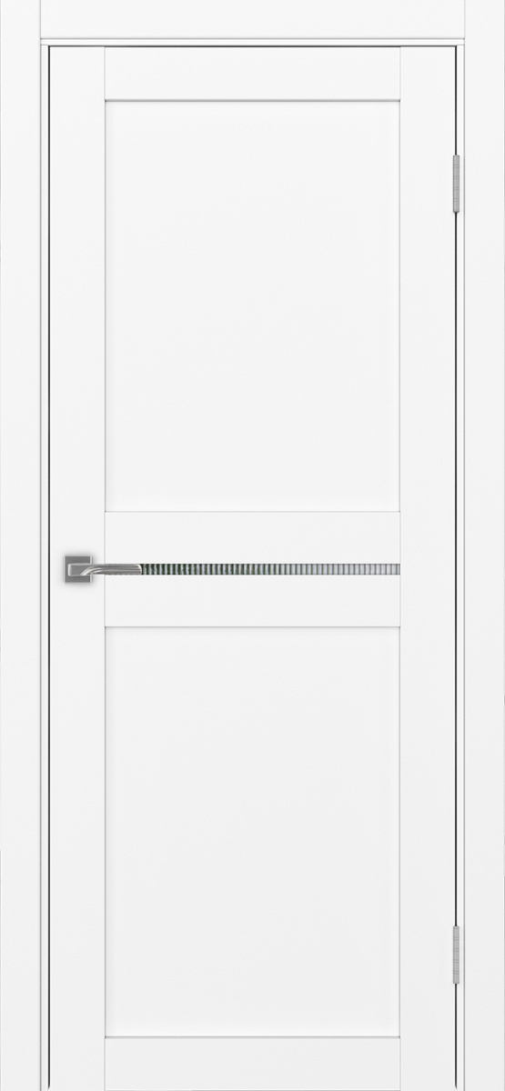 Дверь межкомнатная Оптима Порте Турин 520.121, цвет белый снежный, экошпон, стекло мору