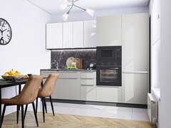 Прямая модульная кухня Фьюжн-07 Angel/Silky Light Grey - Graphite 2140*2700*600