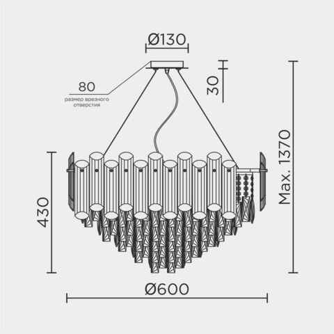 Подвесная люстра Modelux ML.7088.600 GD