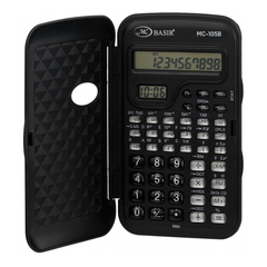 Калькулятор инженерный, карманный Basir, 10 Bit с крышкой и часами, LCD, 13*7.5*1.4 см, чёрный