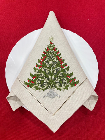 Новогодняя салфетка с вышивкой