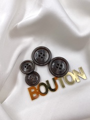 Пуговицы на прокол ХугоБ. темно-коричневые с перламутровым переливом