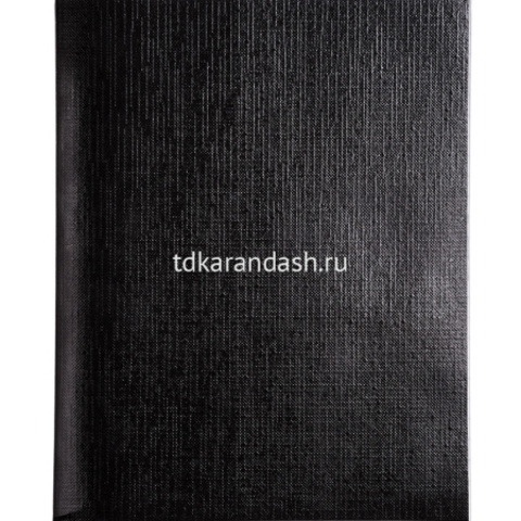 Тетрадь А5 48л клетка черный бумвинил металлик на скобе