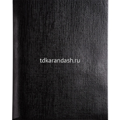 Тетрадь А5 48л клетка черный бумвинил металлик на скобе