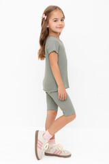 шорты  для девочки  КР 400556-1/зеленый чай к565