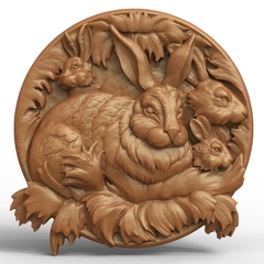 Силиконовый молд Заяц (медальон) № 0463