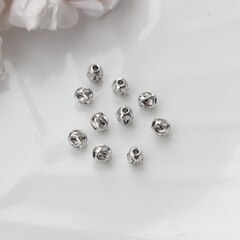 Бусина разделитель фриформ (спейсер), 6 мм, родий, 5 штук, Р096