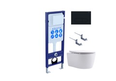 Aquatek Set Aquatek ЕВРОПА New-017 4в1 Set Aquatek ЕВРОПА New-017 4в1  (рама Aquatek  INS-0000017+крепление KKI-0000002 +кнопка KDI-0000017 + унитаз AQ1106L-00+тонкое сиденье с механиз) фото