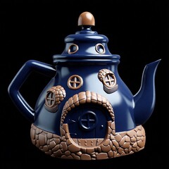 Силиконовый молд № 421 Домик чайник 2 D ( серия домики для гномов и фей)