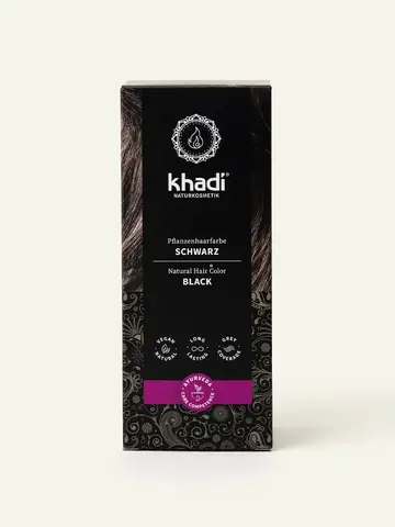 ЧЕРНЫЙ натуральная краска для волос Khadi Naturprodukte, 100 гр