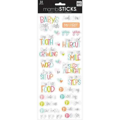 Стикеры ацетатные  mambi Specialty Stickers Baby first year words 13х30 см