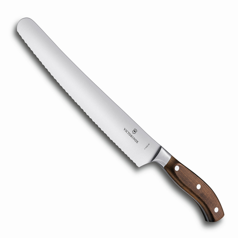 Нож кухонный Victorinox Grand Maitre (7.7430.26G) кованый универсальный для хлеба лезв.260мм серрейт. заточка коричневый