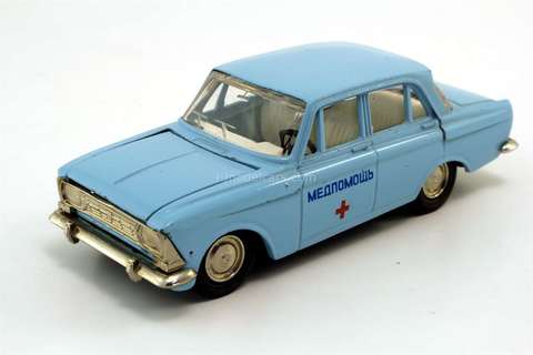 Moskvich-412 Medicaid Ambulance blue Agat Tantal Made in USSR 1:43