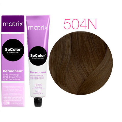 Matrix Socolor Pre-Bonded 504N (Шатен) - Крем-краска для седых волос