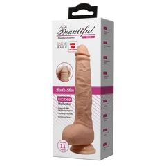 Телесный вибратор-гигант с выносным пультом Dick - 28 см. - 