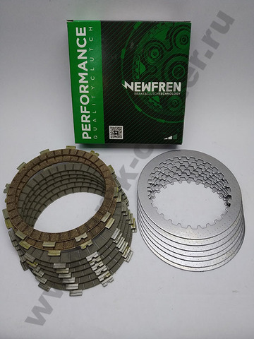 F1684SR Комплект дисков сцепления мото (фрикционные + металлические) (FCS0142/3)  NEWFREN