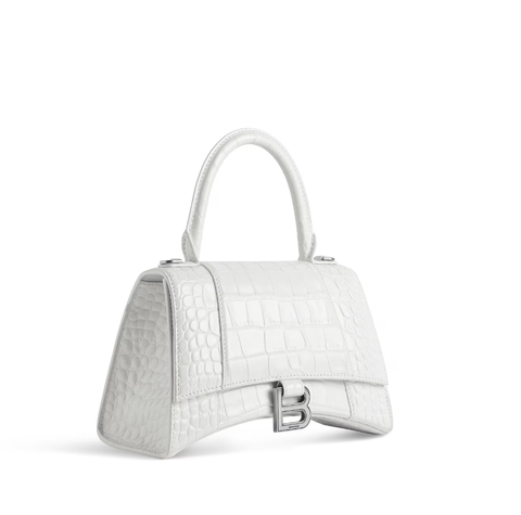 Сумка BALENCIAGA с крокодиловым тиснением, белый