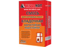 Смесь жаростойкая для кладки внешних стенок 25кг, Терракот