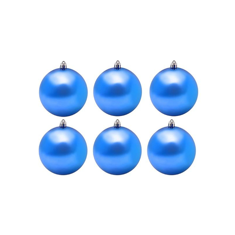 Набор шаров 6 шт 'Шар' глянцевый 10 см, цвет синий 502-073