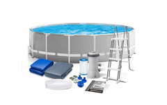 яяБас  Бассейн каркасный 457х122см Intex Prism Frame 16805л фильтр-насос 3785л/ч тент лестни