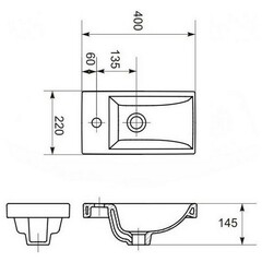 AVK2. Тумба напольная, 1 Дверь, 400, коллекция Амали, с умывальником Como 40, Дуб Крафт Золотой