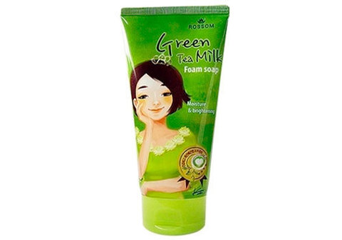 Пенка для умывания "Rossom" зеленый чай и молоко, 150мл
